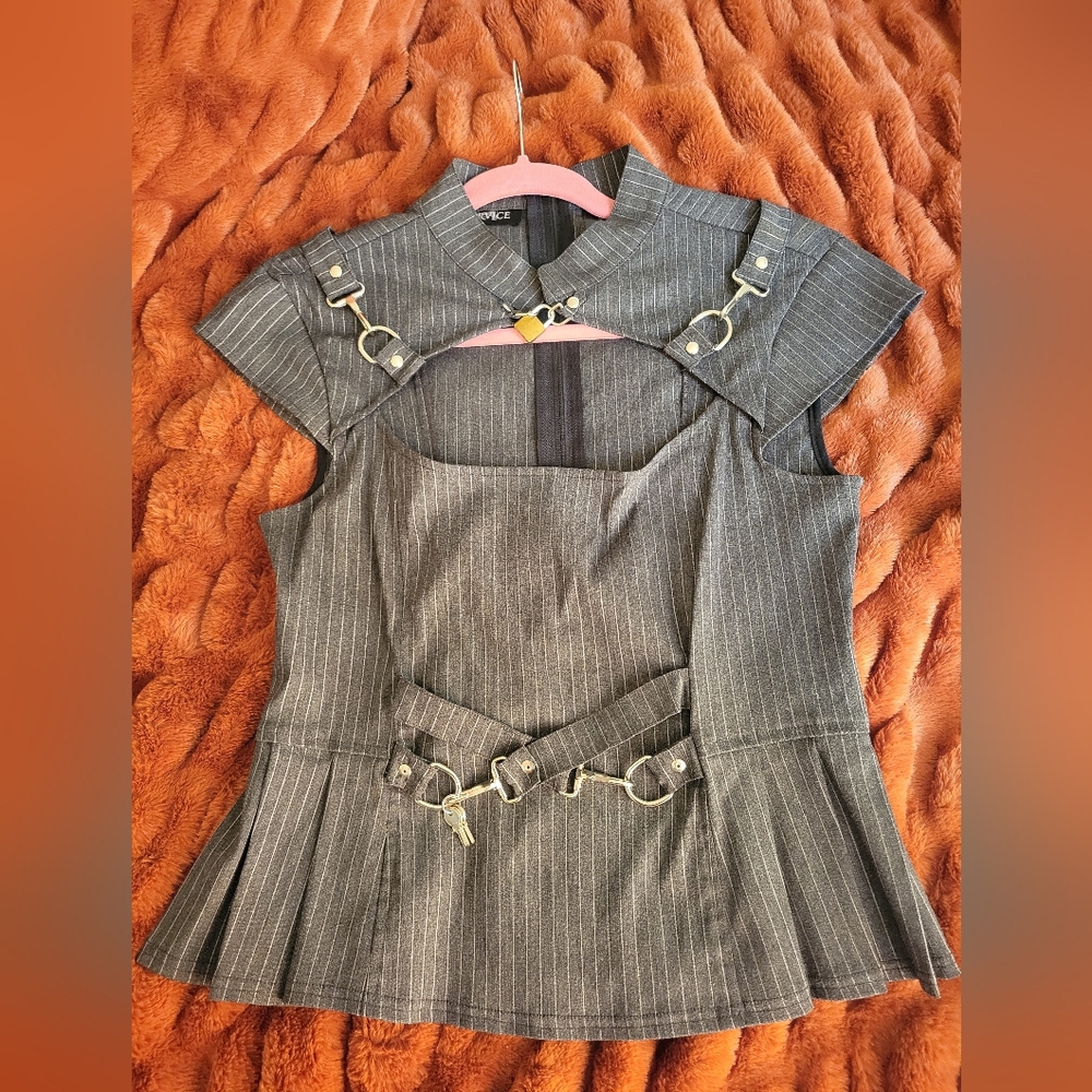 Lip Service Gangsta Pranksta Lock Top & Skirt - Picture 3 of 12